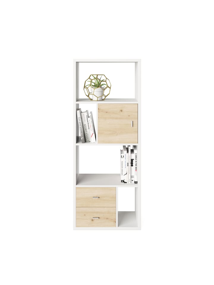 Phoenix Group AG  Fortuna - SET Regal mit 6 Fächern inkl. Tür-/Schubladeneinsatz, weiss, B/H/T: 58x146,6x34 cm günstig kaufen onesize