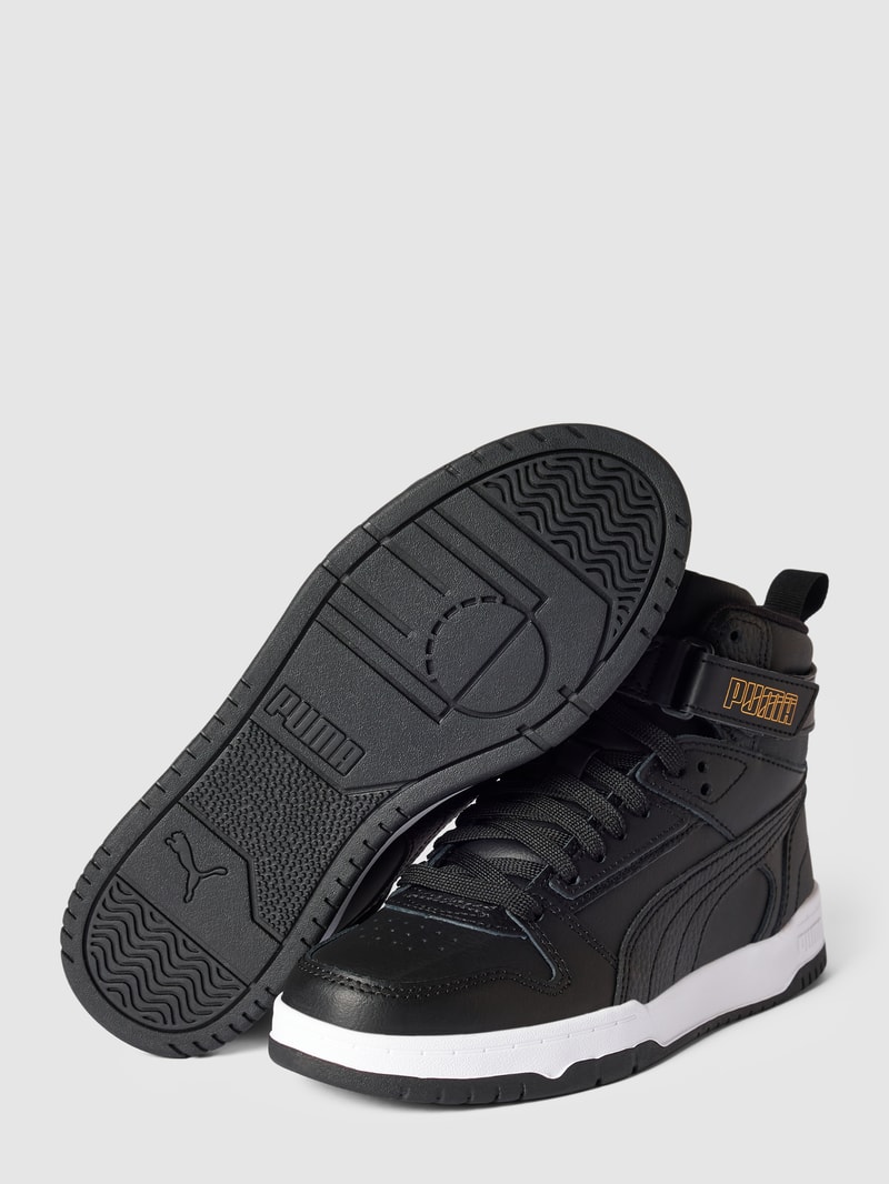 High Top Sneaker aus Leder-Mix Modell 'GAME' in schwarz
