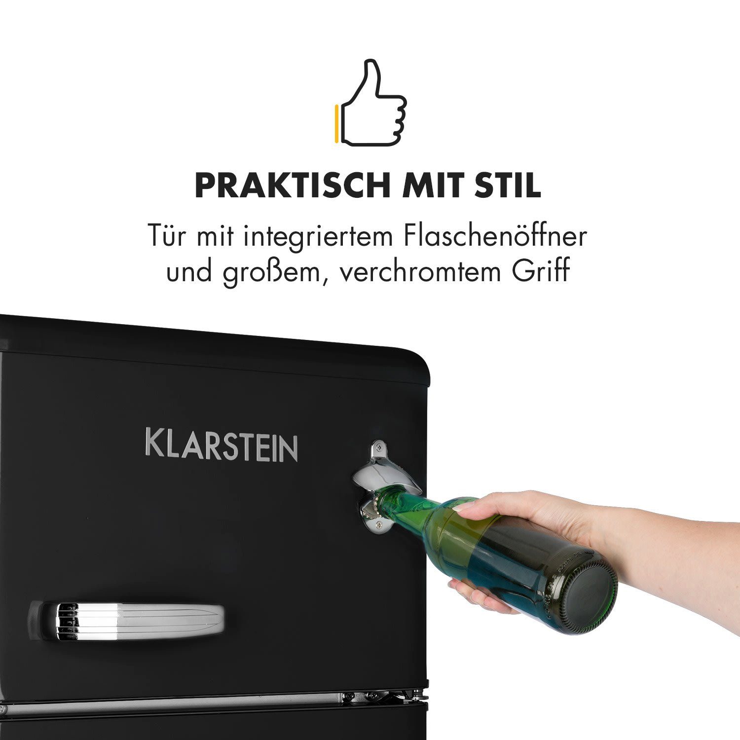 Klarstein Kühl-/Gefrierkombination CO2-Irene- Black 10032982, 85.3 cm hoch, 45.5 cm breit