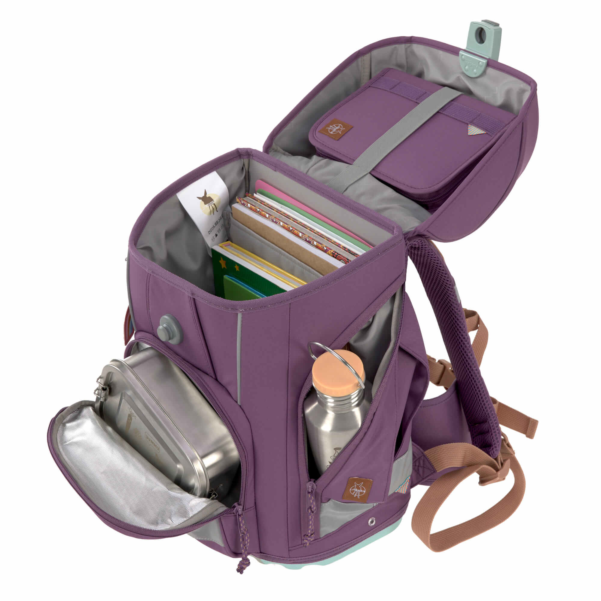 Schulranzen Set 7-teilig, Boxy Unique Purple