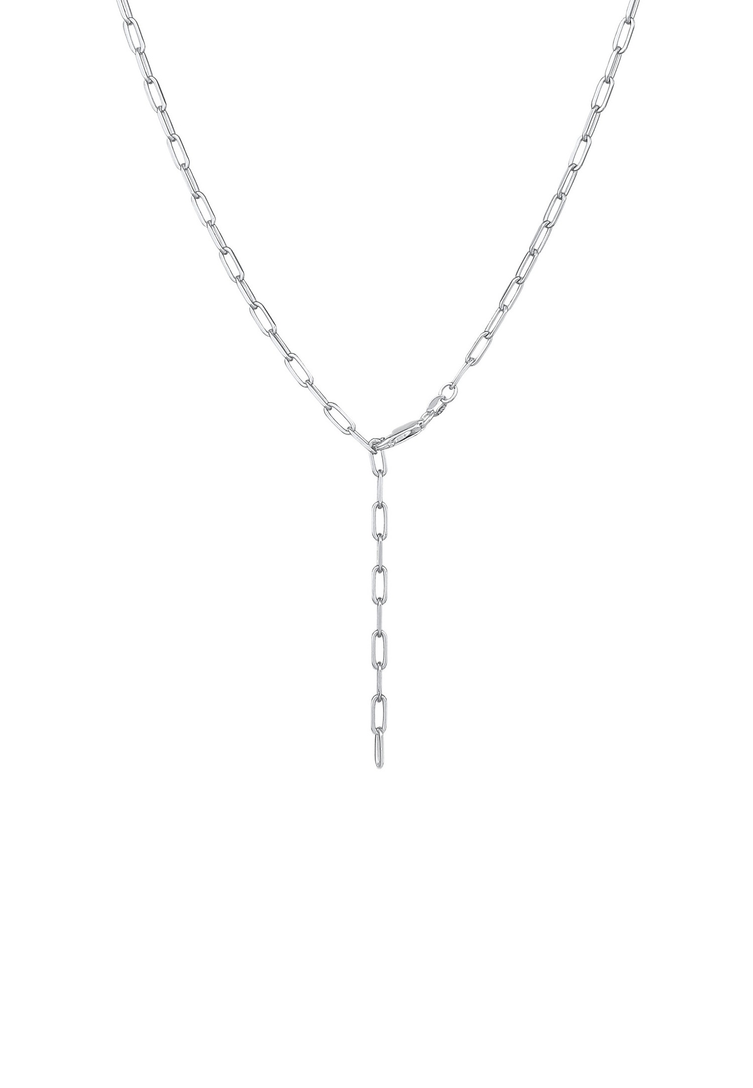 Collana a Y da donna Elli con maglie ovali, robusta e senza tempo, in argento sterling 925 placcato oro.