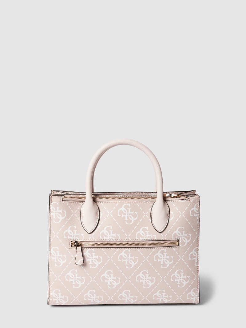 Tote Bag mit Label-Applikation Modell 'SATCHEL' in rosa