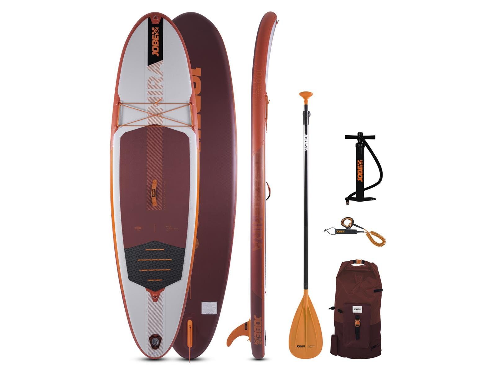 Jobe Inflatable SUP-Board JOBE MIRA 10.0 AUFBLASBARES SUP BOARD PAKET, Funboard, (Spar-Set), mit Rucksack, Paddel, Pumpe