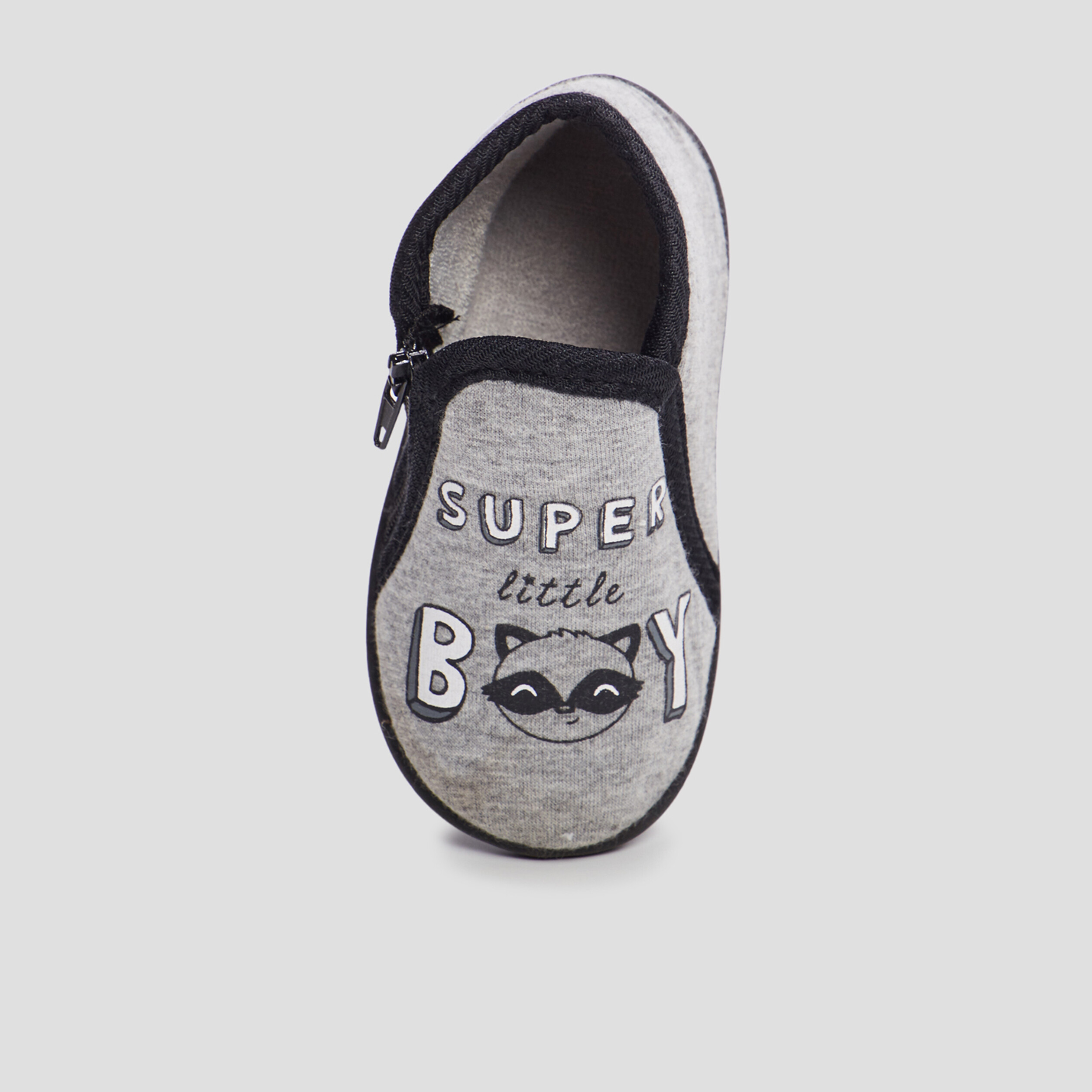Chaussons bottillons gris bébé garçon | La Halle