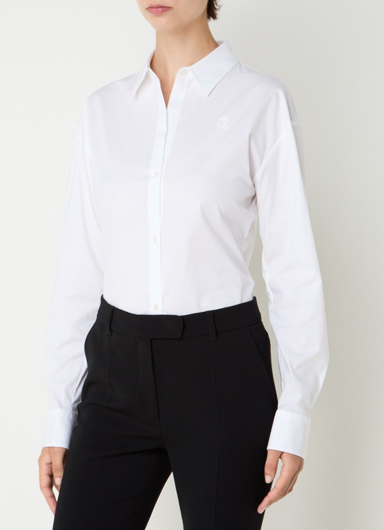 HUGO BOSS  The Girlfriend blouse met logoborduring