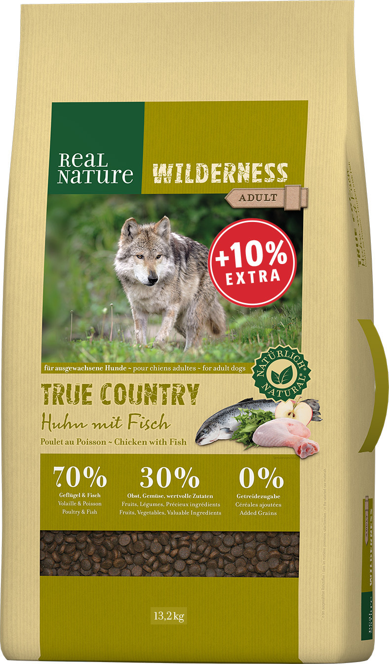 REAL NATURE Hundetrockenfutter REAL NATURE WILDERNESS True Country Adult Huhn mit Fisch 13,2 kg