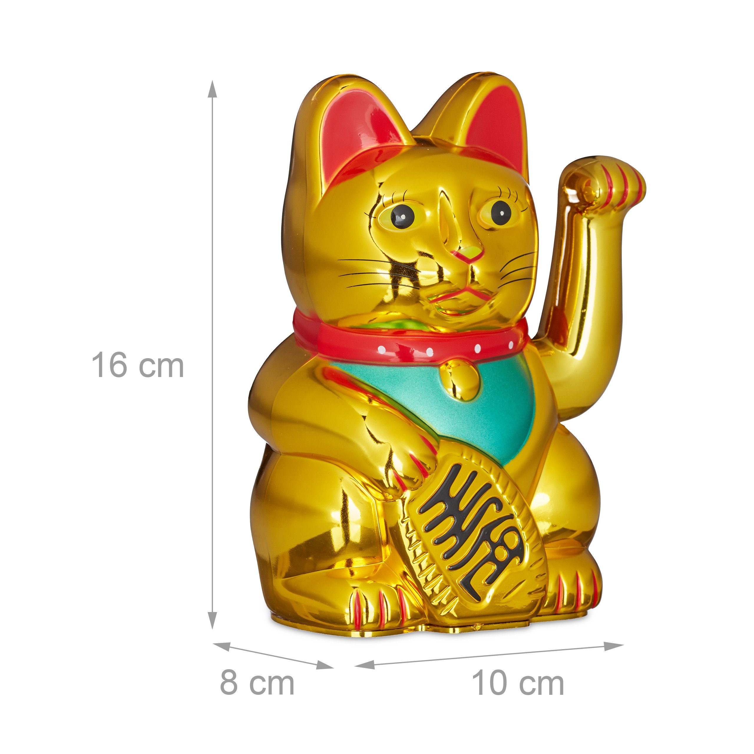 relaxdays Winkekatze Maneki Neko Winkekatze 16 cm