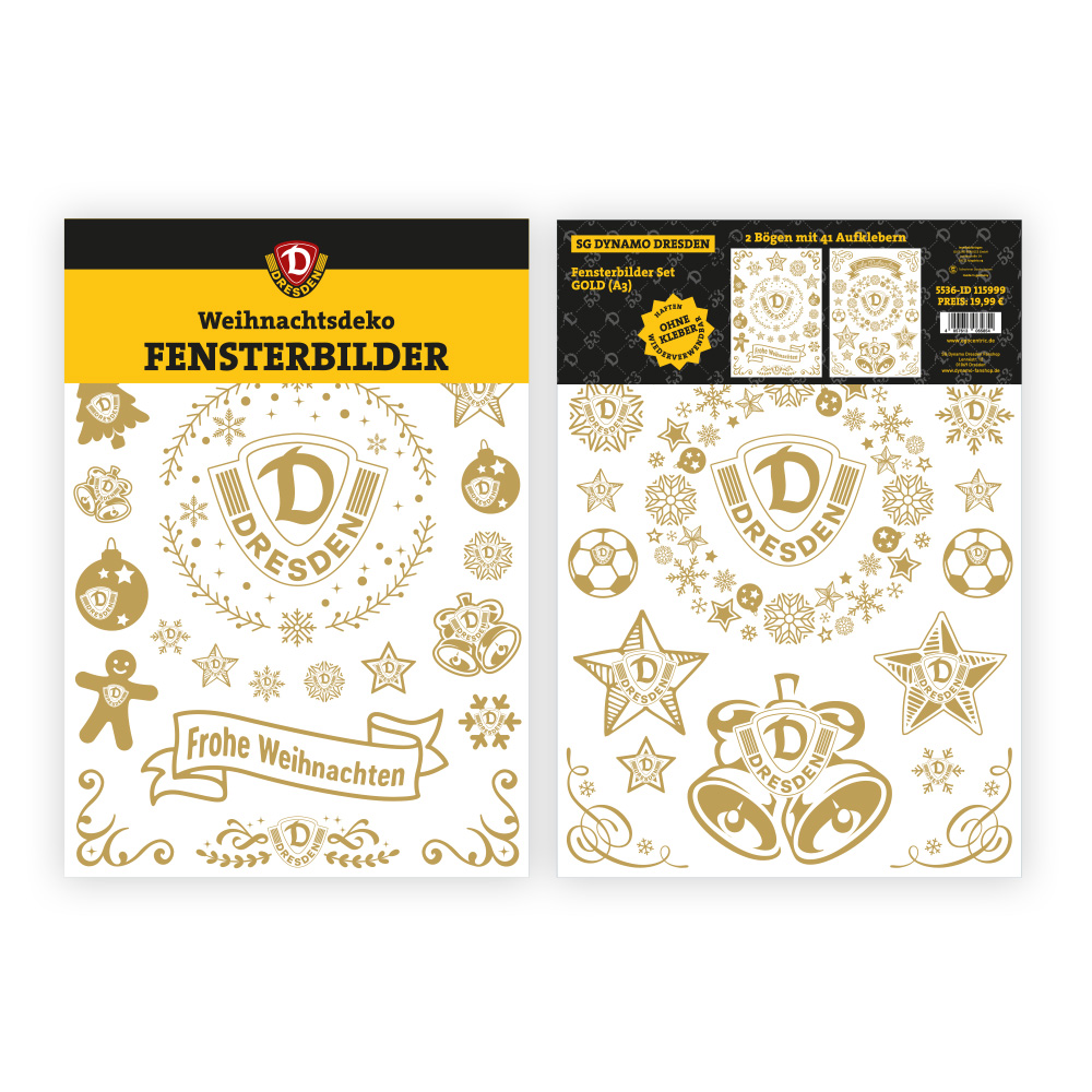 Fensterbilder 2er Bogen Set GOLD (A3)