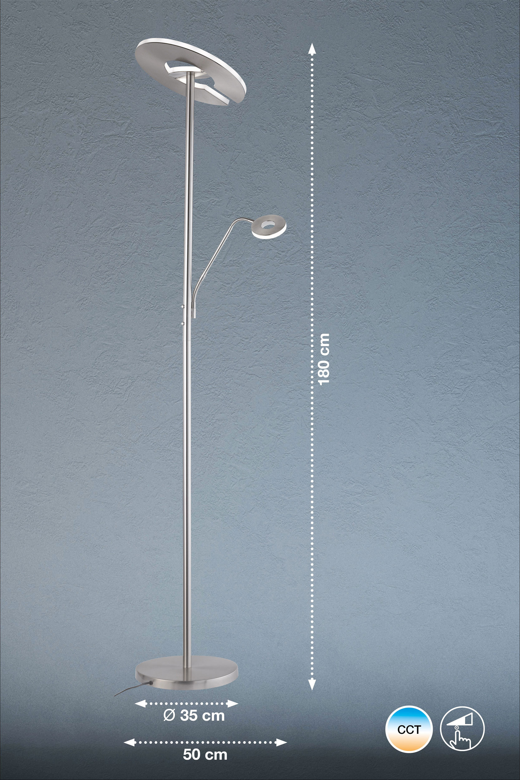 Fischer & HonselLED-Stehleuchte 2flg