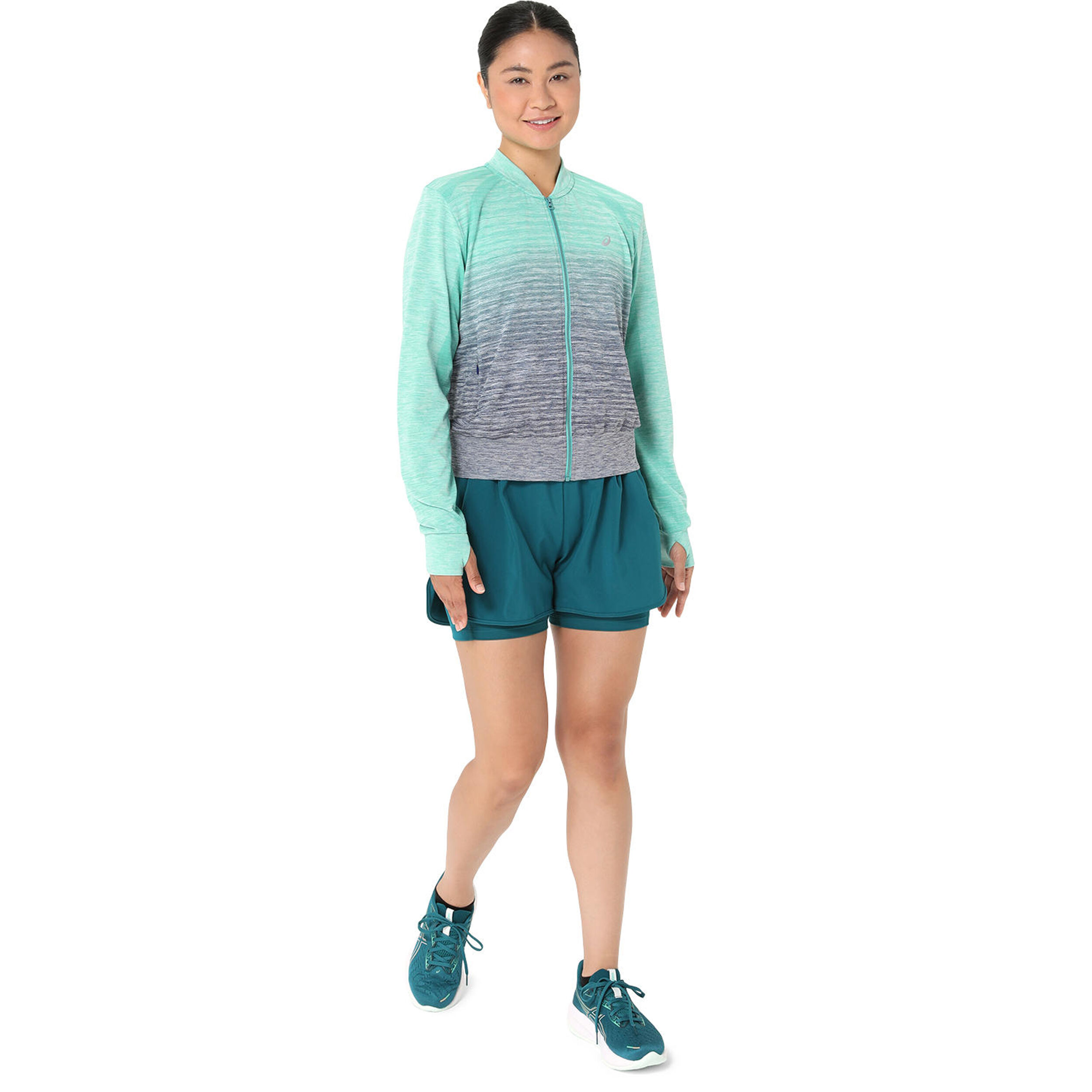 Seamless Laufjacke Damen - Petrol, Dunkelblau