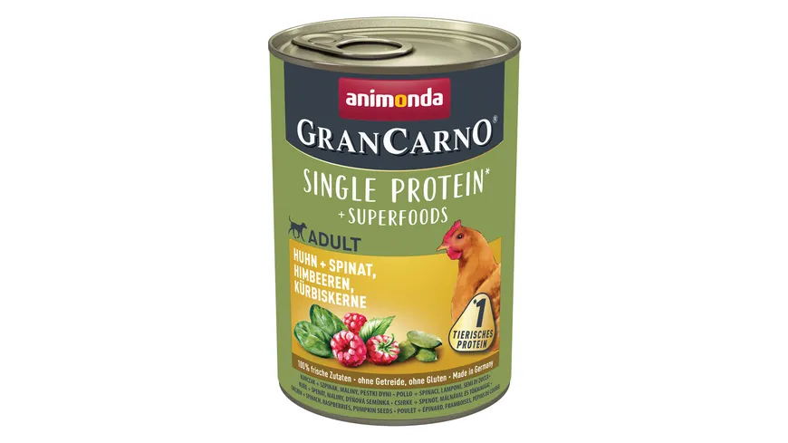 ANIMONDA Hundenassfutter GranCarno Adult Superfood Huhn+Spinat 400 g