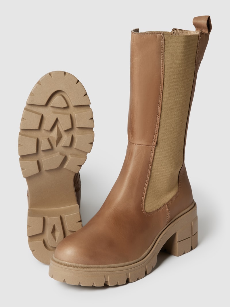 Chelsea Boots mit Ziernähten Modell 'DILARA' in beige
