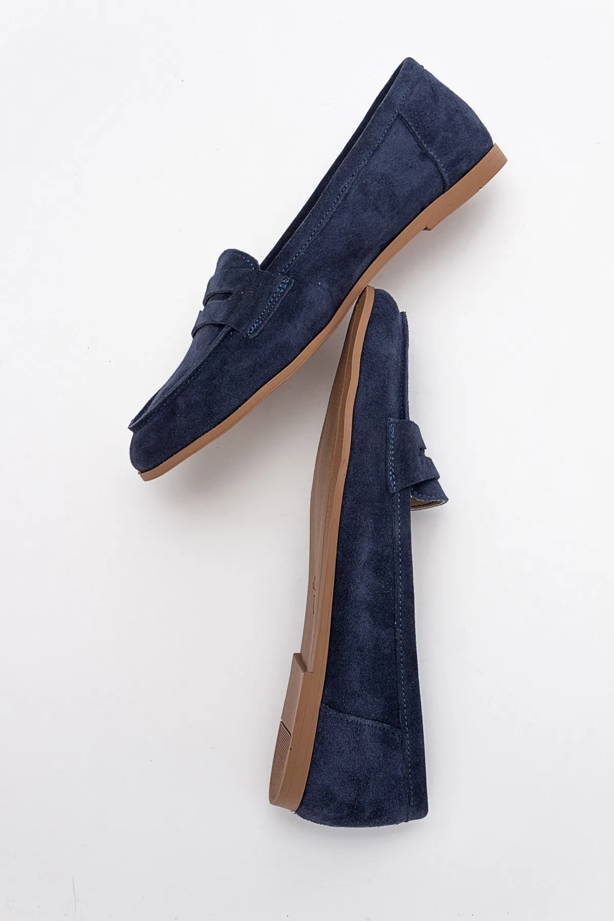 LuviShoes  Damen-Ballerina aus Denim-Wildleder F02