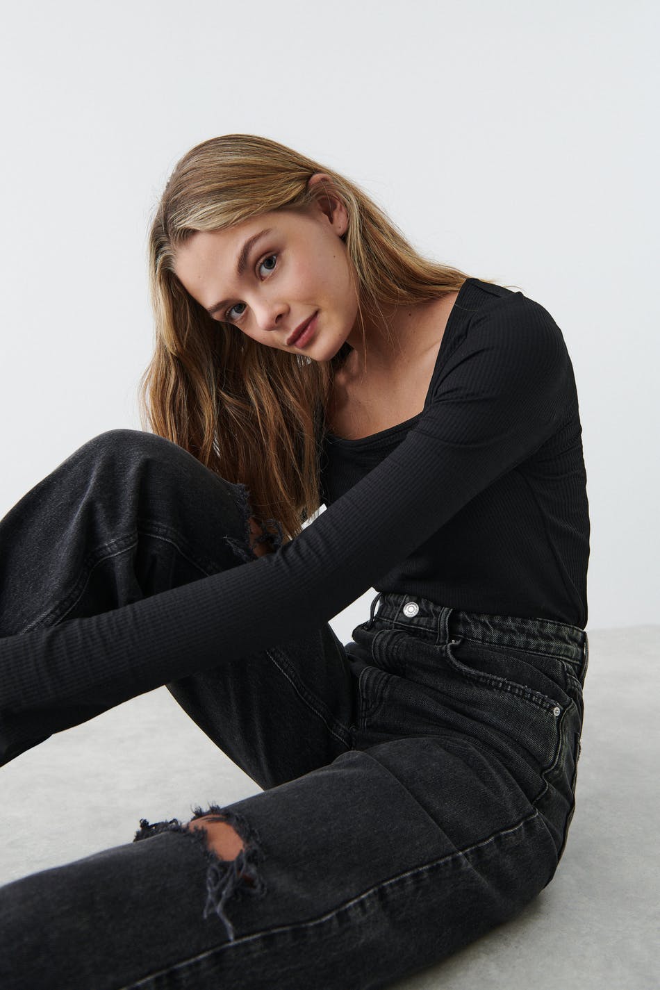 Y square neck top