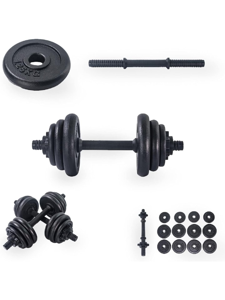 BnB Sports´ Bodybuilding Hantel 15 kg, Gewichtstraining, Gusseisen in Schwarz günstig kaufen 1