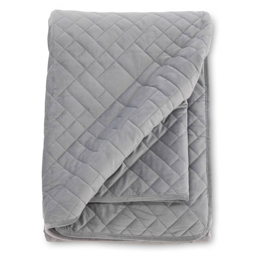 Baumwollbettdecke, Tagesdecke Jilly 80x260 cm Polyester Hellgrau, Venture Home, Bezug: Polyester