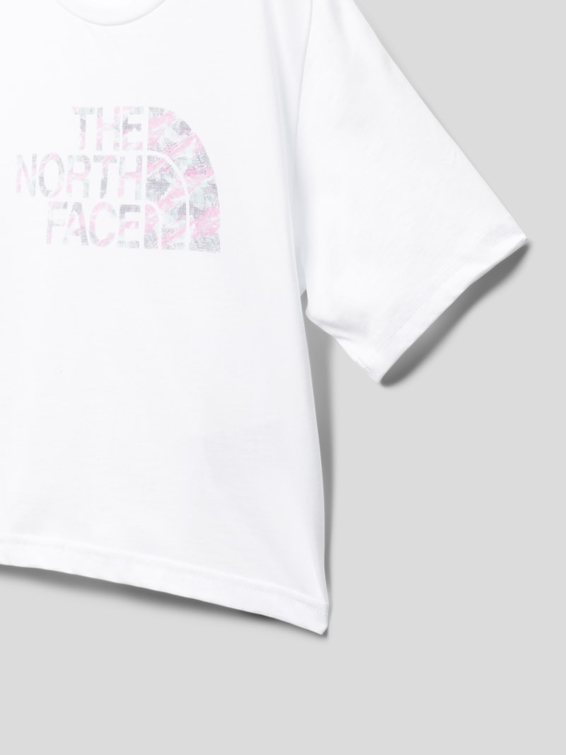 T-Shirt mit Label-Print in weiß