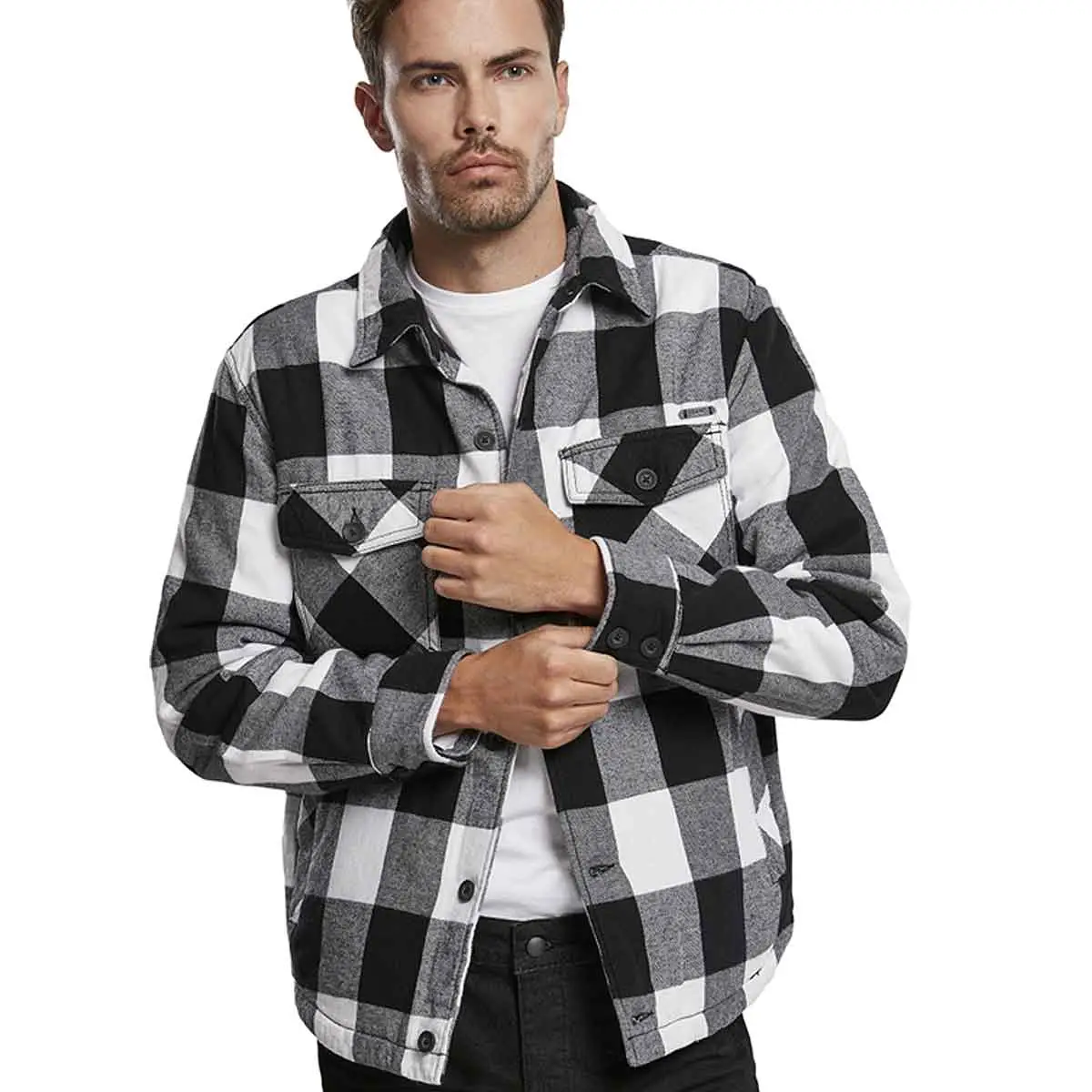 Lumberjacket weiß-schwarz