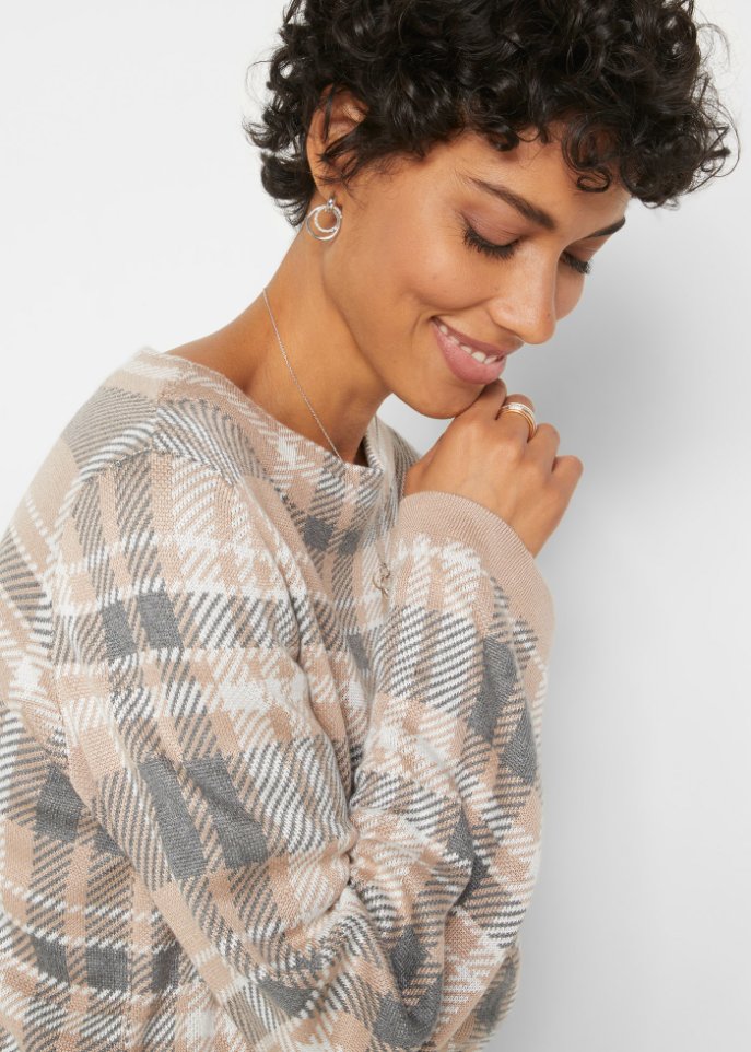 Jacquard-Pullover aus nachhaltiger Viskose