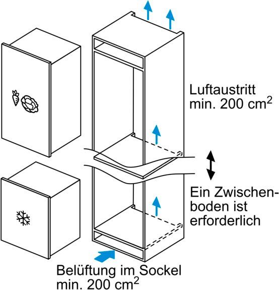 SIEMENS Einbaugefrierschrank iQ500 GI21VAFE0, 87,4 cm hoch, 55,8 cm breit