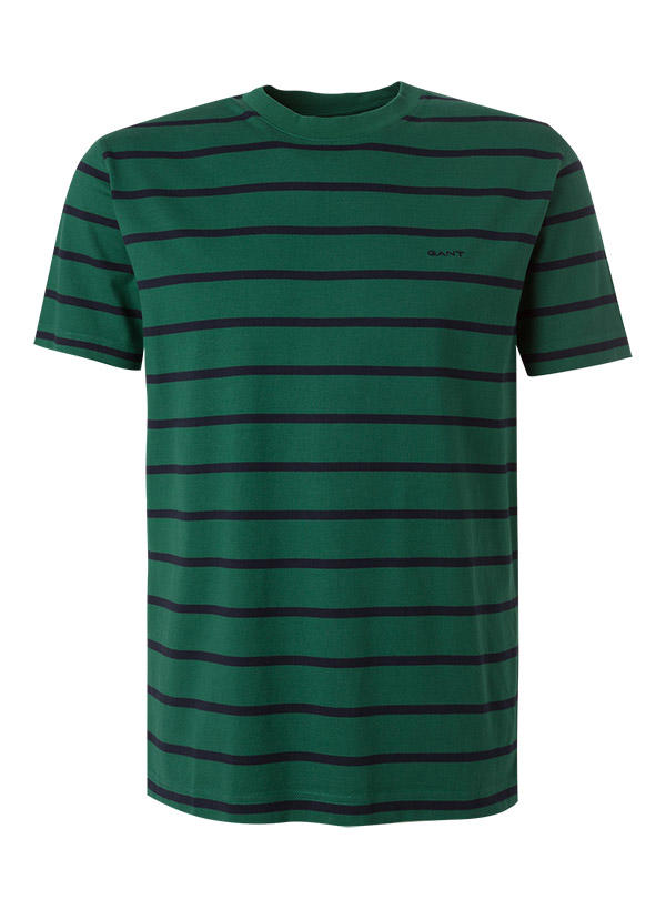 Gant, T-Shirt, Pima Baumwolle, tannengrün-blau gestreift