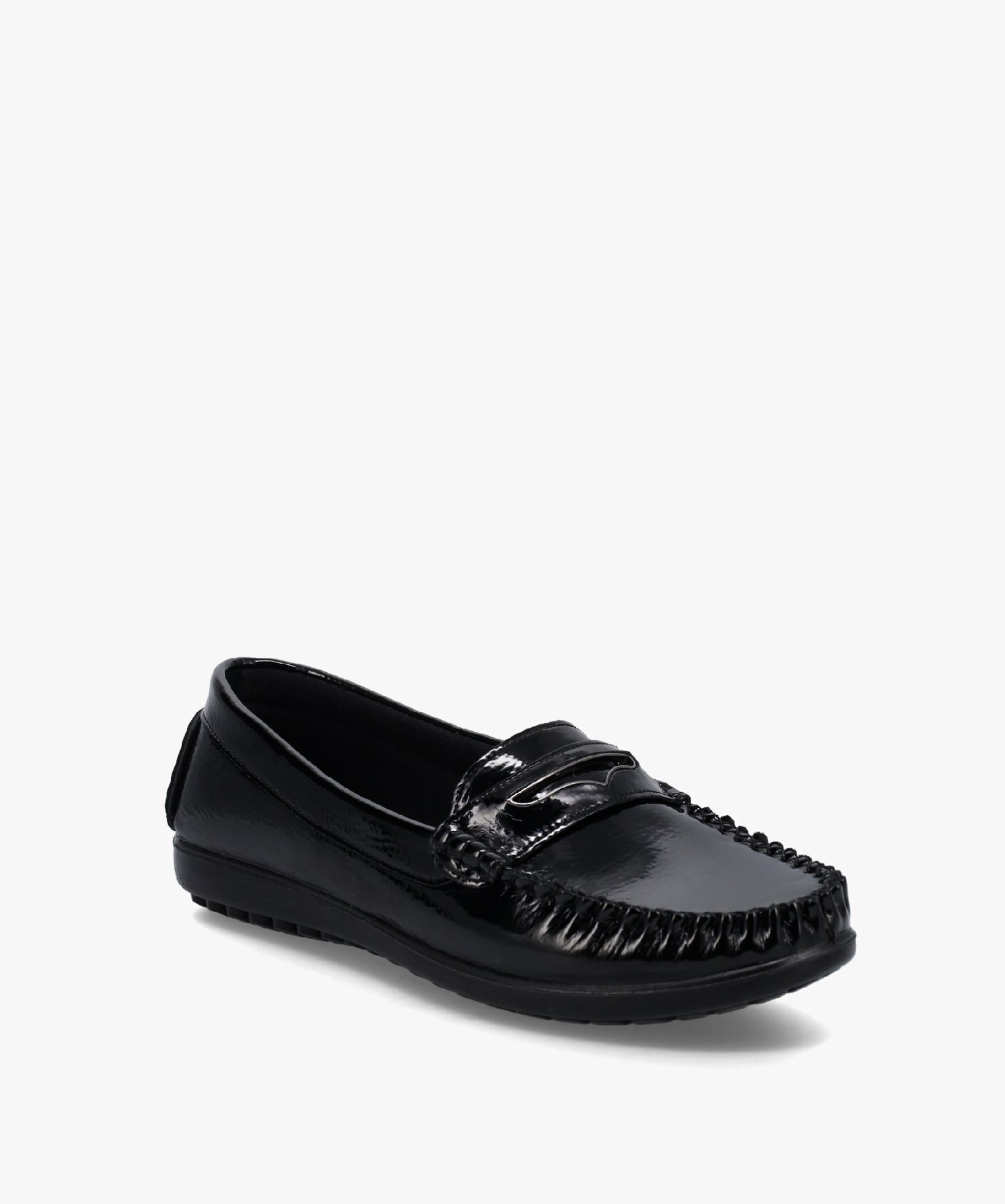 Mocassin confort verni extra souple femme noir | GEMO