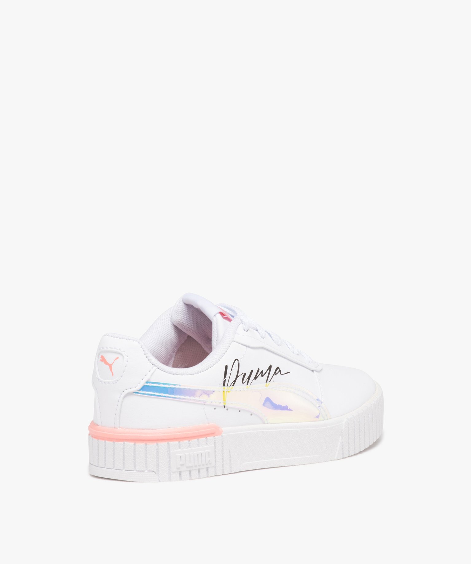Baskets fille unies à lacets avec détails métallisés - Puma blanc | GEMO