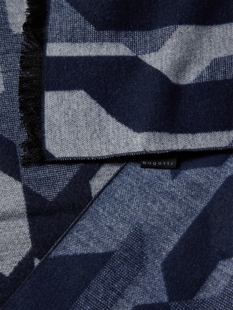 Schal mit Karomuster in marineblau