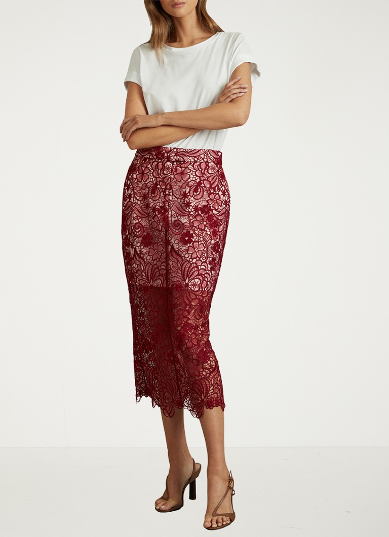 Jupe crayon midi Reiss Flo avec dentelle