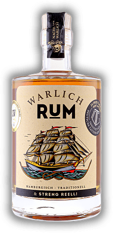 Warlich Rum Segelschiff Dreimaster Warlich Rum Segelschiff Dreimaster Hamburgisch - Traditionell und streng reell! Eine Hommage an die Hamburger Tattoo-Legende Christian Warlich. 0,5	 Liter - Vol 40%