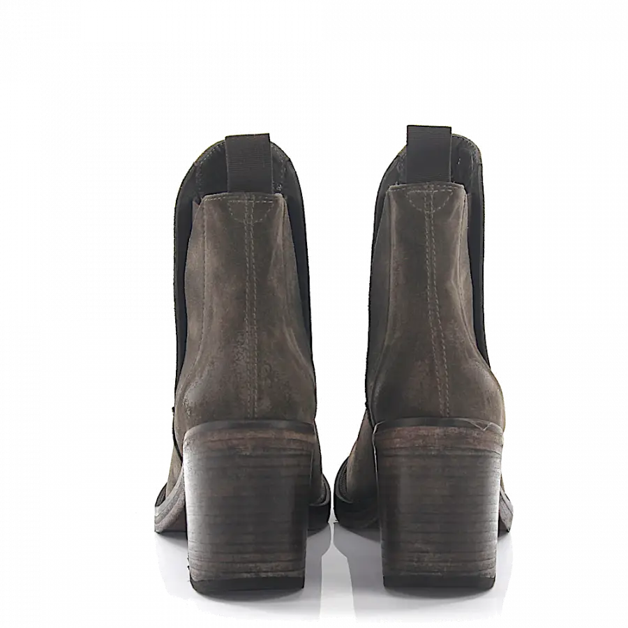 ROSS B. - Stiefeletten Grau 3F1452 Stretch Veloursleder taupe - grau