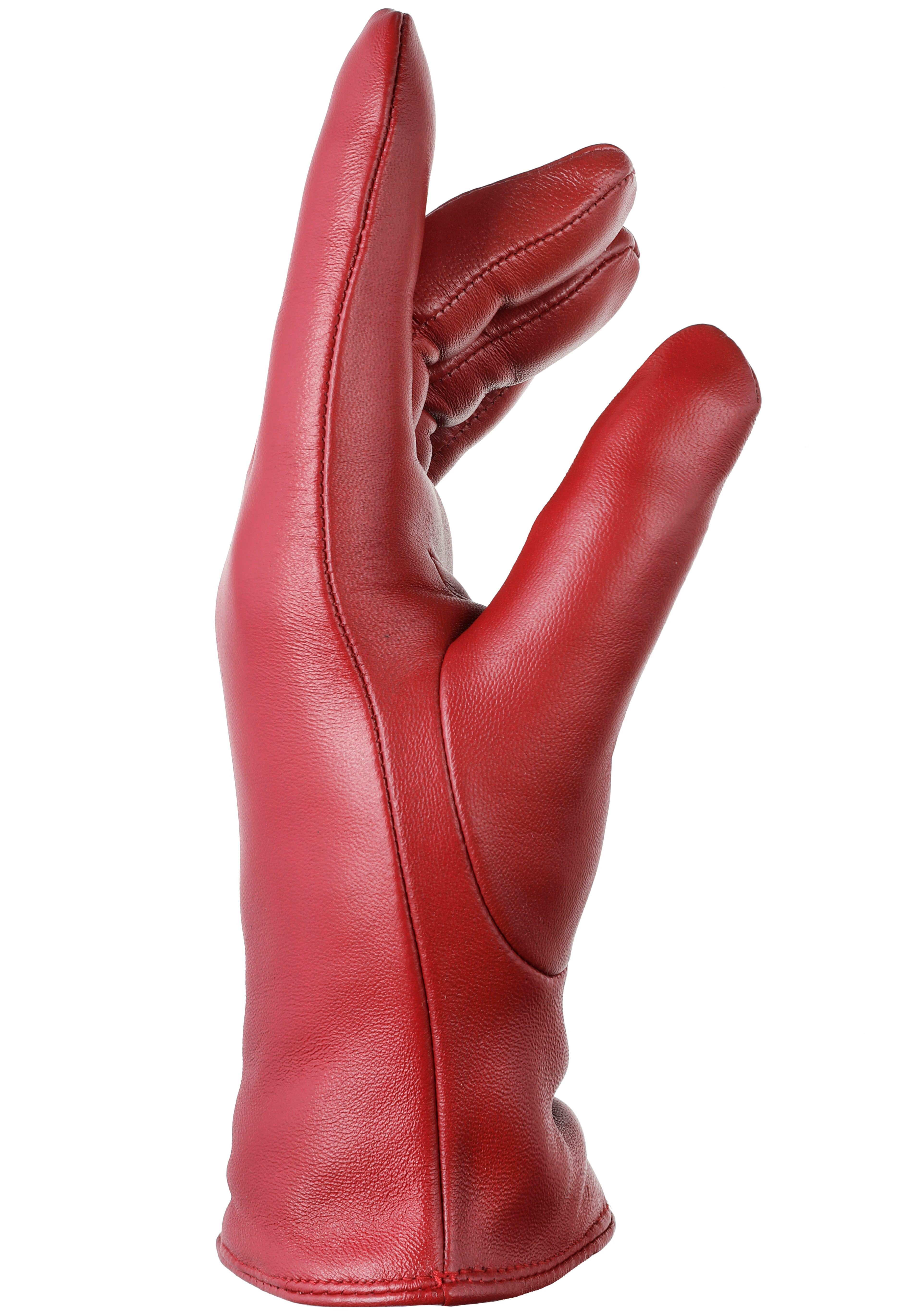 PEARLWOOD Lederhandschuhe Meg dekorativer Rockstud - elastischer Bund - Seitenschlitz