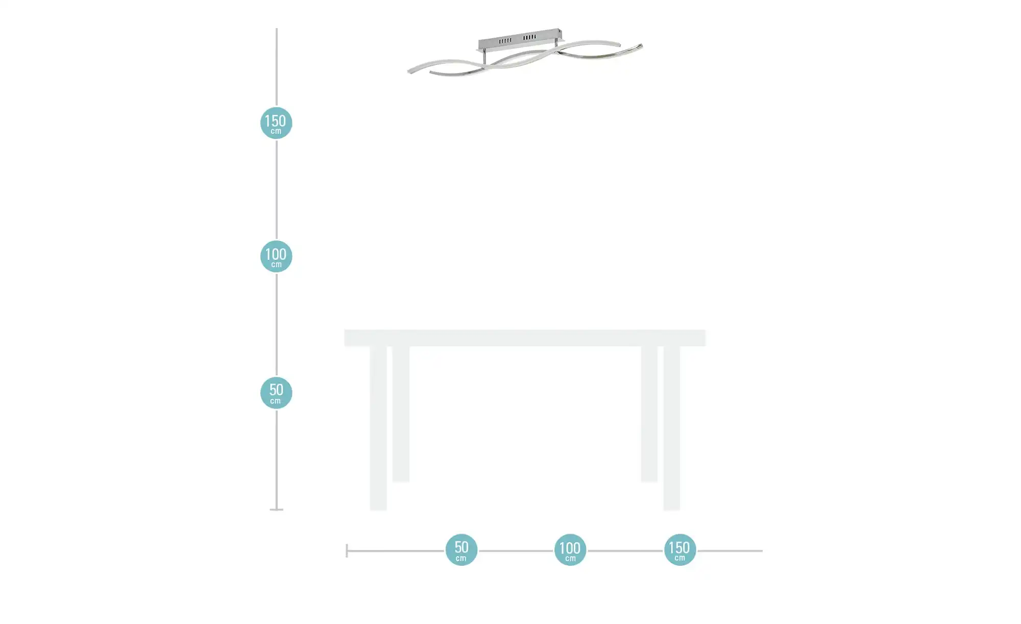 KHG LED-Deckenleuchte, chrom `Wavy`