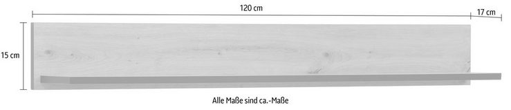 HELA Wandboard Ariana, Schwarz abgesetzte Kanten, 120 cm