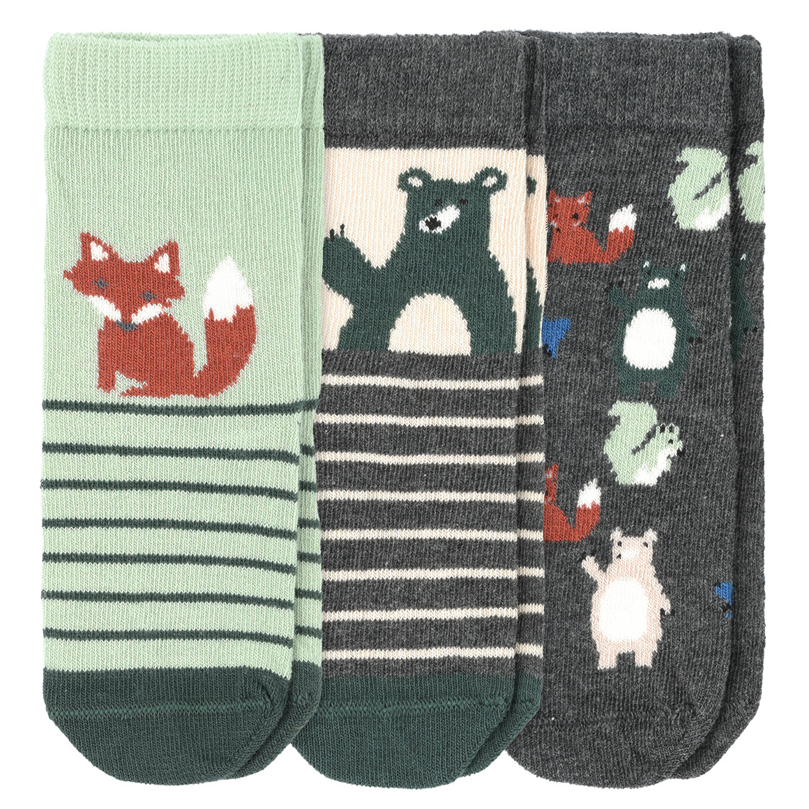 3 Paar Baby Socken mit Tier-Motiven
