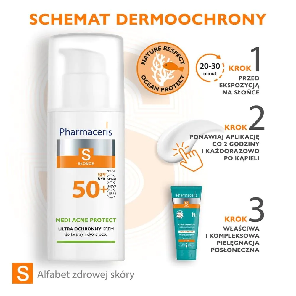 Pharmaceris S zaštitna krema za akne, kombinovanu i masnu kožu SPF50+