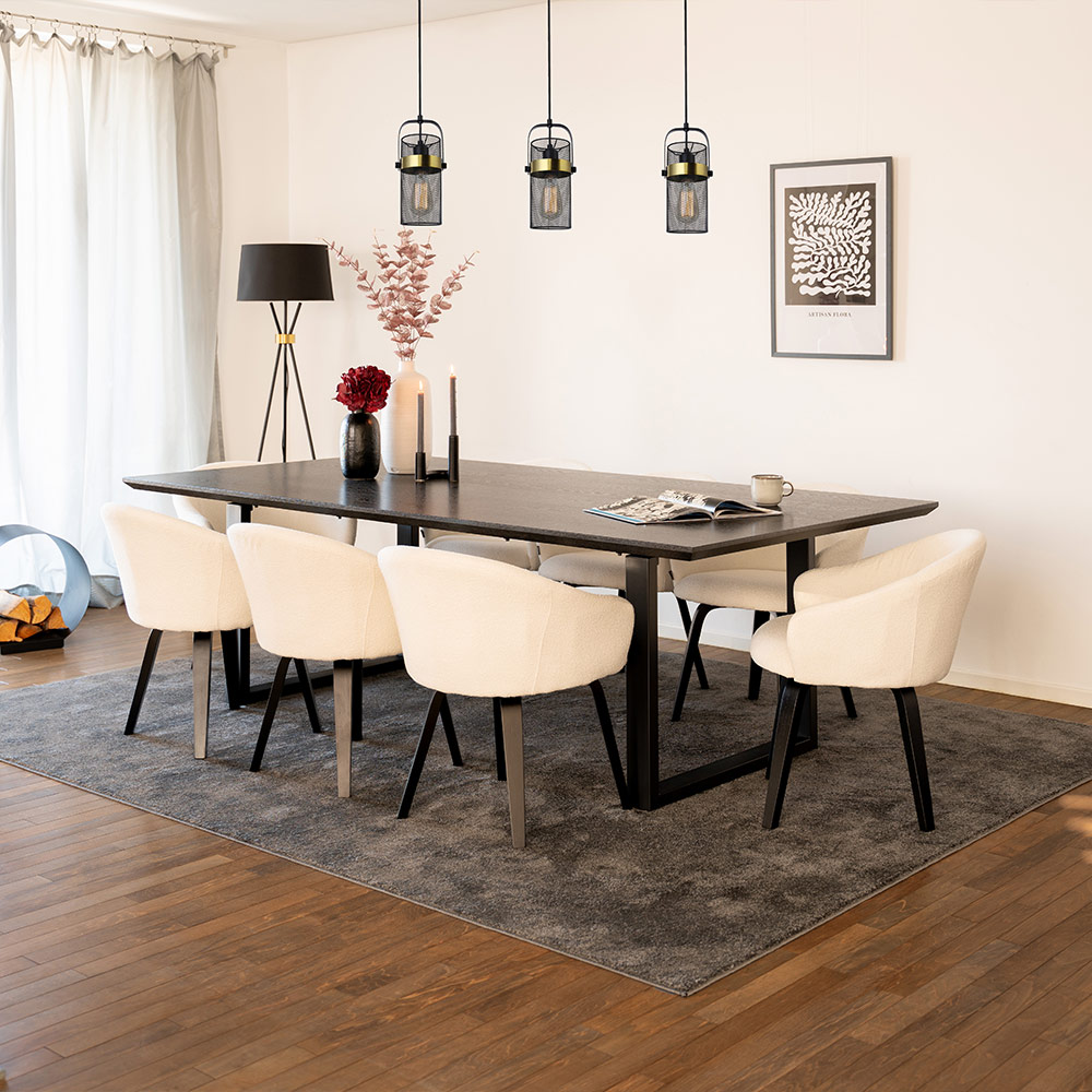 Home Deluxe HOME DELUXE Esstisch Eckig AVENCIA inkl. U-Fuß - 240 x 120 cm Dark Oak