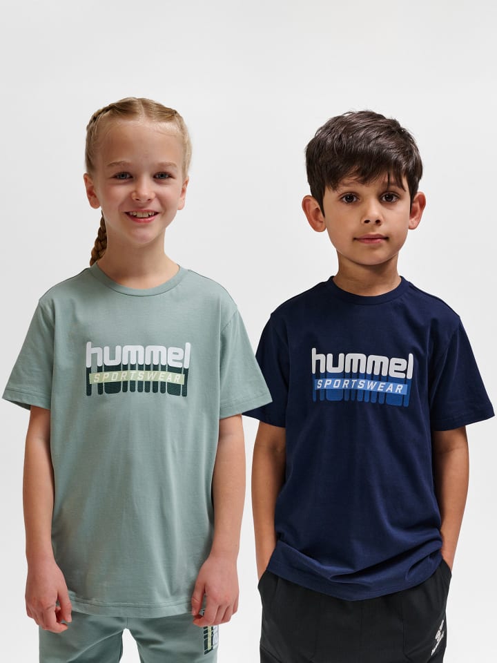 Hummel Hummel T-Shirt Hmltukas Kinder in BLACK IRIS/ICEBERG GREEN günstig kaufen