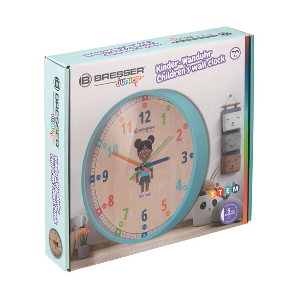 Kinder-Wanduhr, hellblau