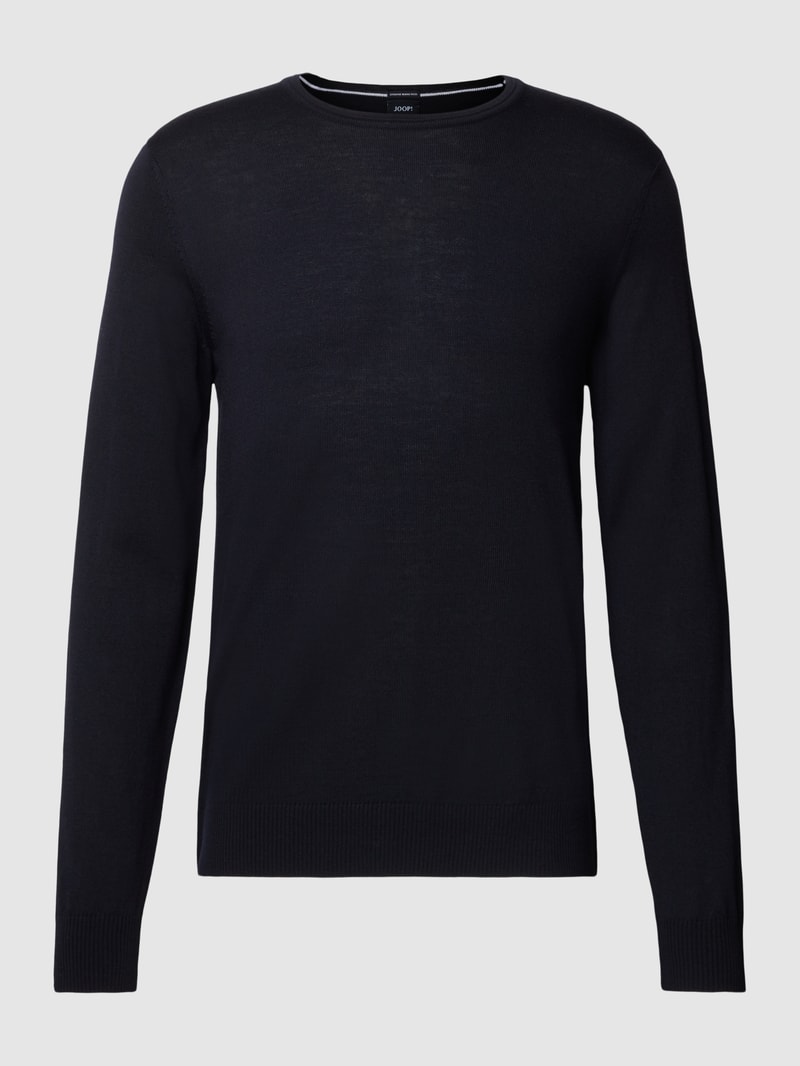 Pullover aus Merinowolle Modell 'Denny' in marineblau