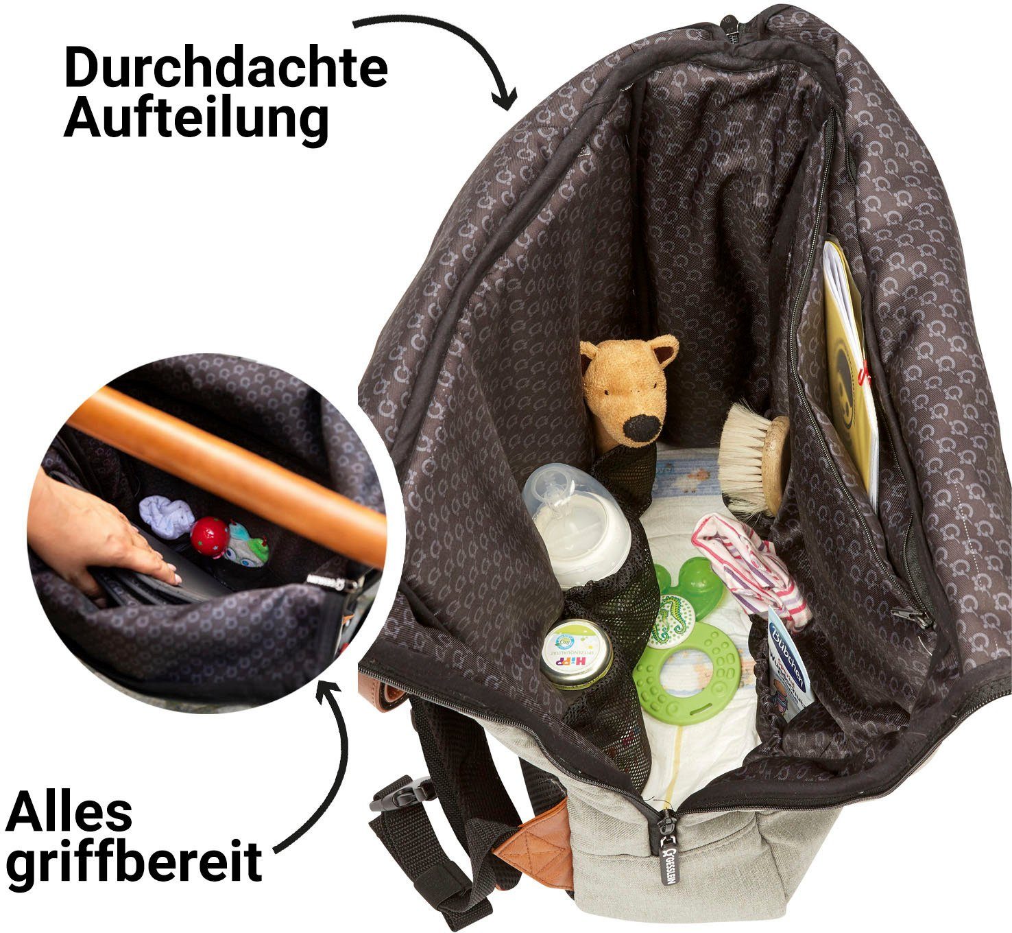 Gesslein Wickelrucksack N°6, schiefergrau, Made in Germany