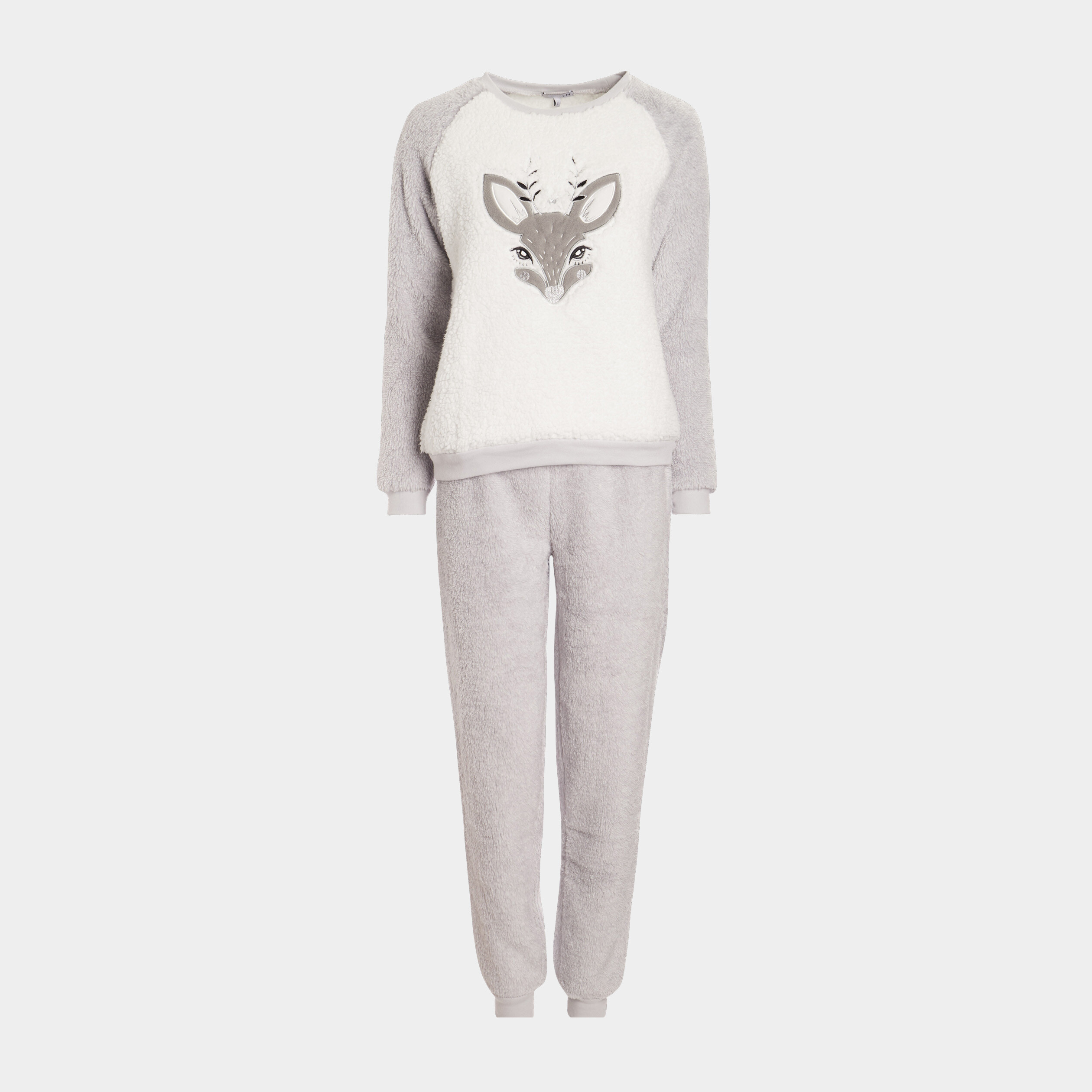 Ensemble pyjama 2 pièces gris femme | La Halle