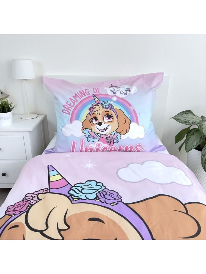 Paw Patrol 2-tlg.Set: Kinderbettwäsche Paw Patrol Skye Einhorn in Rosa günstig kaufen 140