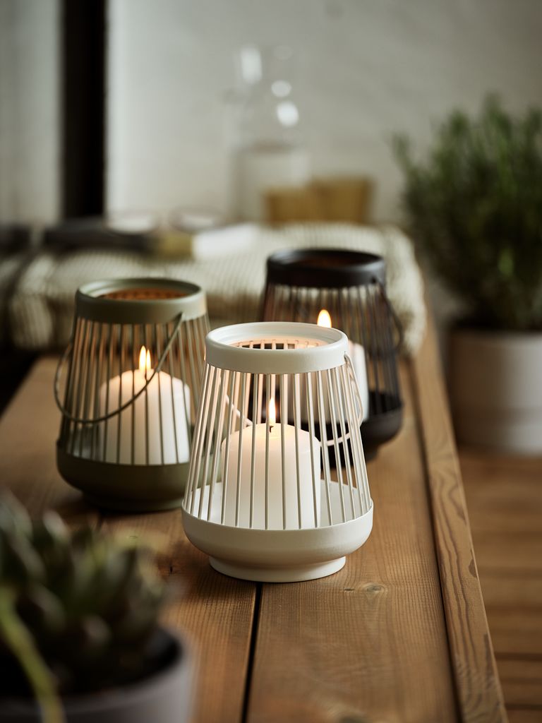 WOODPIECE candle lantern Ø12xH16cm mix