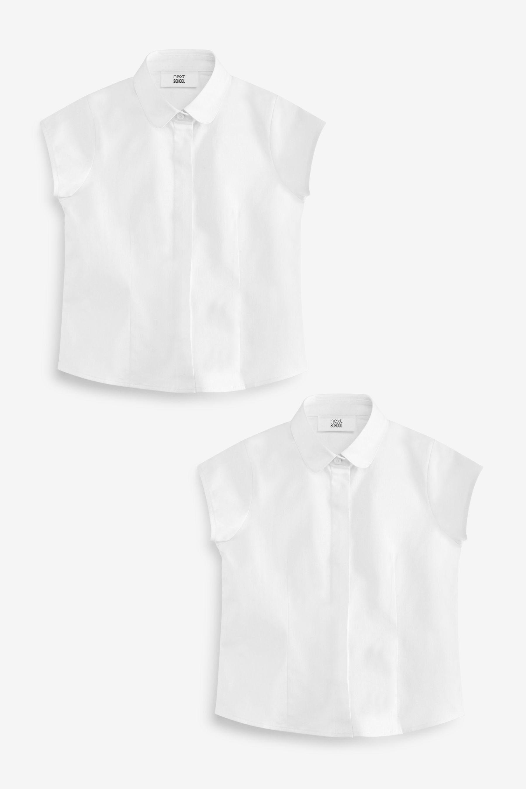 Next Kurzarmbluse Premium-T-Shirts mit rundem Kragen, 2er-Pack (2-tlg)