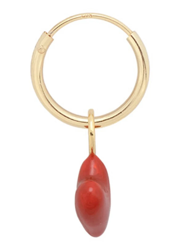 Anna + Nina Heart Beat single gold-plated hoop earrings