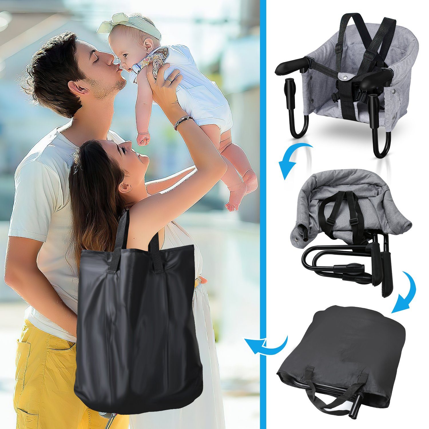 Lospitch Tischsitz Tischsitz Hochstuhl Babysitz Faltbarer Stuhlsitz Portable Sitzerhöhung