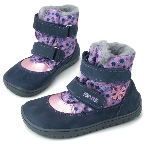 Fare Bare |vB ~ Winterstiefel Leder + Tex ~ Winterzauber Rosa