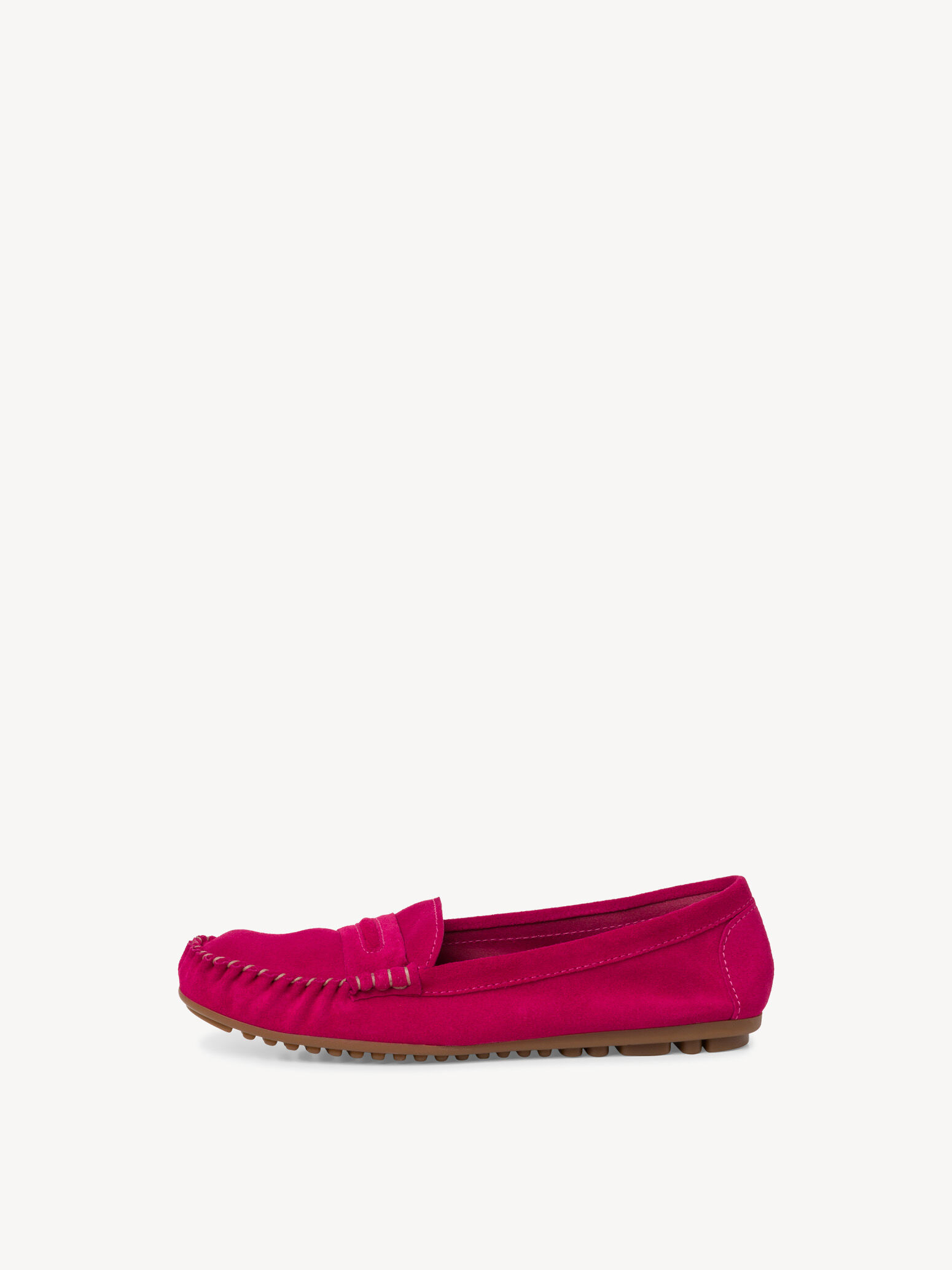 Mocassin en cuir - rose fuchsia