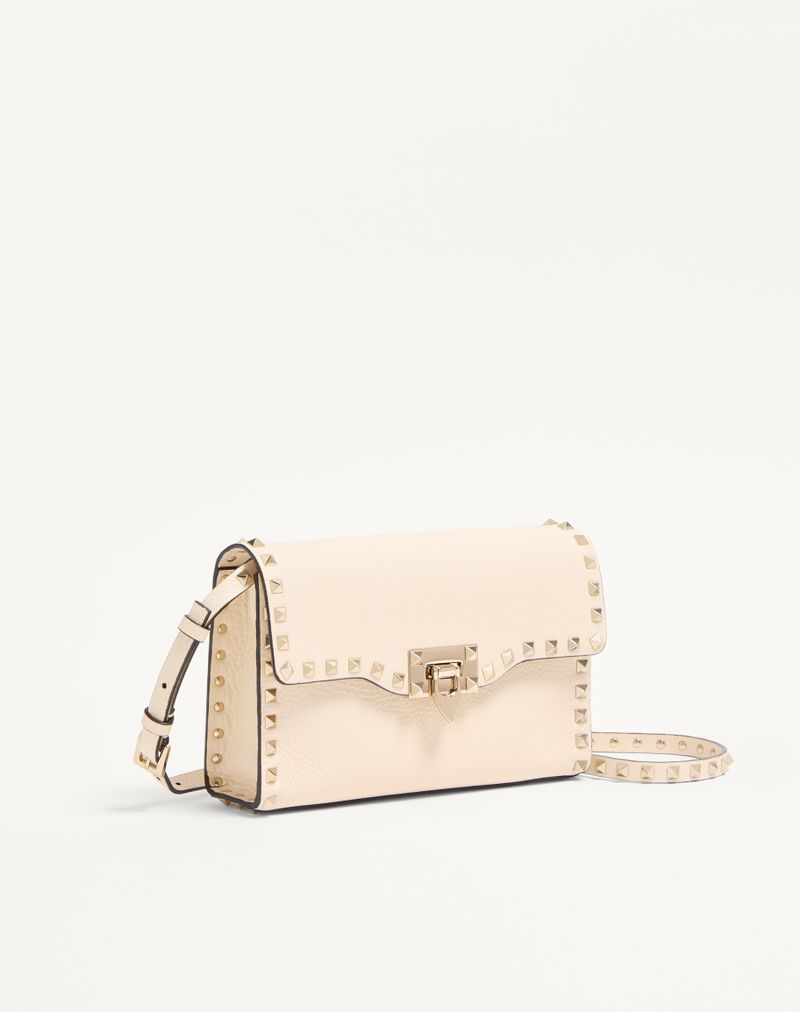 Rockstud lille skuldertaske i kornet kalveskind